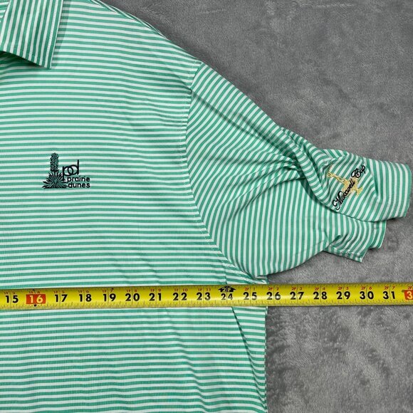 Footjoy Shirt Mens XL Green Polo Short Sleeve Golf FJ Performance Stripe - Picture 7 of 8